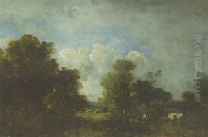 A Cottage In A Wooded Clearing by Leon Victor Dupre