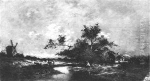 Troupeau Pres Du Moulin by Leon Victor Dupre