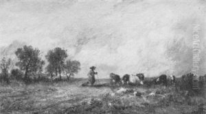 Weidelandschaft Mit Hirten Und Vieh