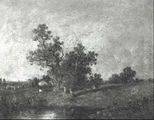 Landscape With Trees Beside A Pond