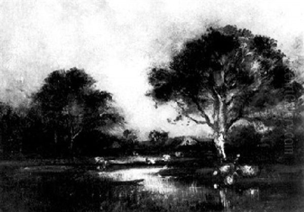 A Landscape With Watering Cattle - view 1