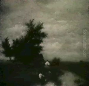Cattle Grazing By A Stream by Leon Victor Dupre