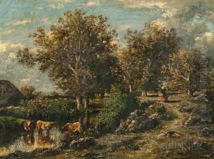 River Landscape With Cattle by Jules Dupre