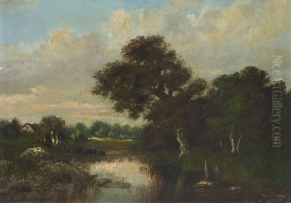 Landschaft Mit Teich Und Haus - view 1