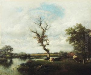 Une Riviere - Paturages Pres De L'oise