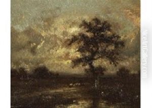 Mare En Plaine, Soleil Couchant by Jules Dupre