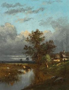 Landschaft Mit Kuhen by Jules Dupre