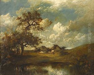 Landscape With Cottage by Jules Dupre