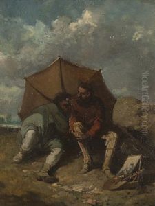 La Pause Jules Dupre Et Peut-etre Auguste Boulard by Jules Dupre
