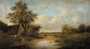 La Chaumiere Du Pecheur by Jules Dupre