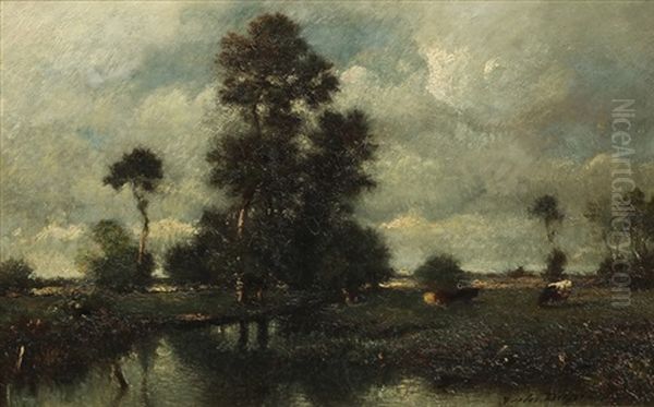 Cows Near Large Trees - view 1
