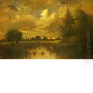 Landscape With Cattle Beside A Marsh by Jules Dupre