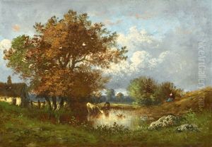 Pres De L'etang by Jules Dupre