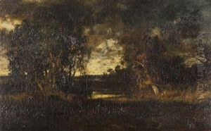 Forest Landscape With Cows by Jules Dupre