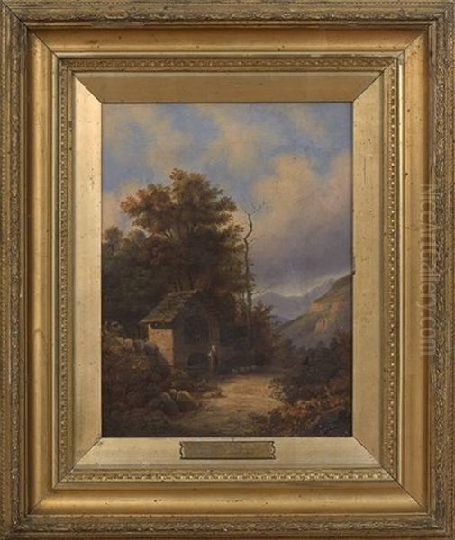 Landscape With A Figure Standing In Front Of A Shrine - view 1
