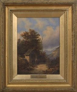 Landscape With A Figure Standing In Front Of A Shrine