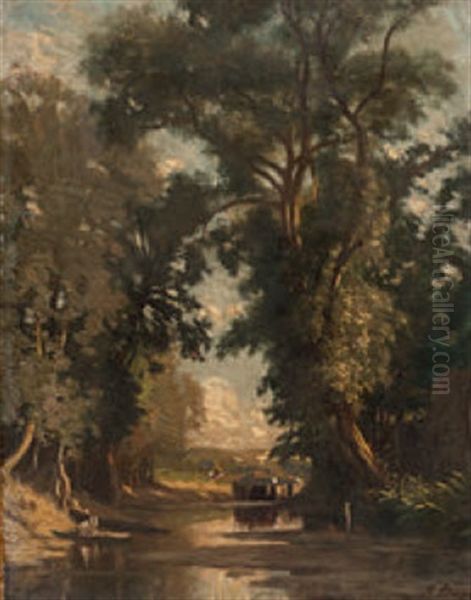 Teich Mit Wascherinnen Am Waldrand - view 1