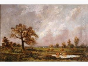 Vaches Dans Le Pre by Jules Dupre