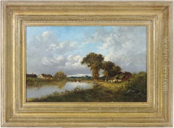 Farmhouses Along A River - view 1