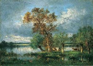 Landschaft Mit Gewitterwolken by Jules Dupre