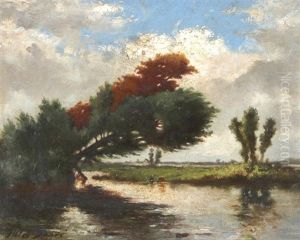Teichlandschaft Mit Kuhen by Jules Dupre