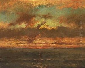 Solnedgang Over Havet by Jules Dupre