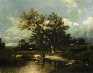 Le Grand Chene Pres De La Mare by Jules Dupre