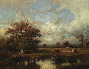 Le Vieux Chene Au Bord De La Mare by Jules Dupre