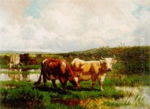 Weidende Kuhe by Jules Dupre