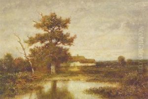 Barbizon Landscape With Cottage And Pond by Jules Dupre