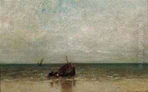 Bateaux De Pecheurs Pres De Cayeaux by Jules Dupre