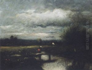 Paysage De Riviere Anime by Jules Dupre