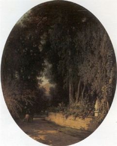 A Paesaggio Nel Parco by Jules Dupre
