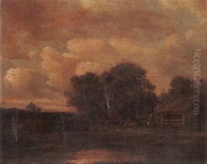 Cattle Near A Barn In A Landscape