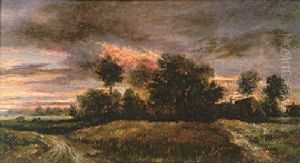 La Ferme, Soleil Couchant by Jules Dupre