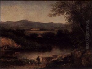 Figure And Cattle By A Stream by Jules Dupre