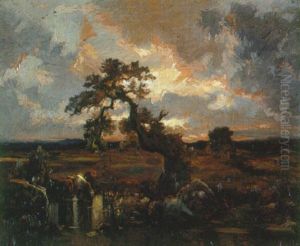 Les Vaches A L'abreuvoir by Jules Dupre
