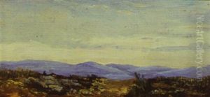Udsigt Over Blanende Bjerge by Jules Dupre