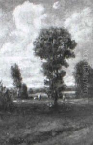 Wooded Clearing With A Peasant Woman