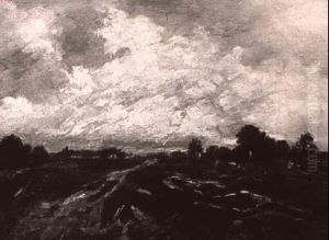 Landscape Under Stormy Skies by Jules Dupre