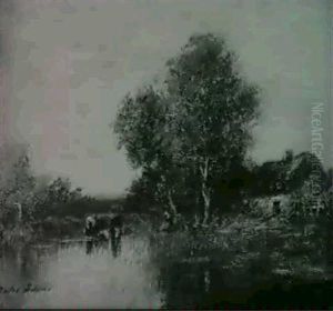 Chaumiere Pres De L'etang by Jules Dupre