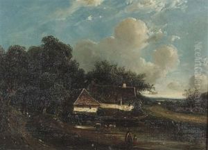 Sommerliche Landschaft Mit Gehoft by Francois Joseph Dupressoir