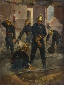 Feuerwehrmanner Nach Einem Einsatz by Henry Louis Duprey