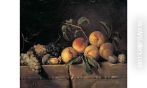 Nature Morte Avec Peches, Raisins Et Prunes Nature Morte Avec Peches, Raisins Et Prunes