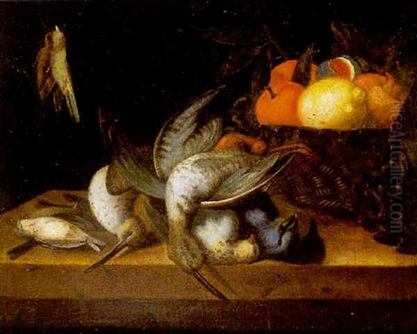 Nature Morte Aux Fruits Et Gibier Sur Un Entablement - view 1