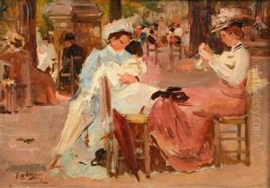 Une Apres Midi Au Jardin Du Luxembourg by Paul Michel Dupuy