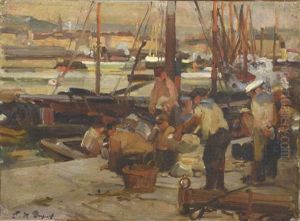 L'arrivee Des Pecheurs by Paul Michel Dupuy