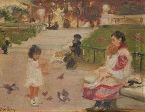 Vue Du Jardin Du Luxembourg by Paul Michel Dupuy