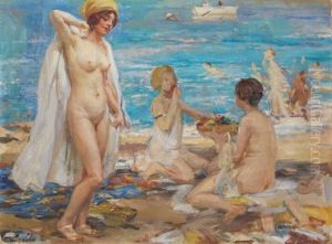 Jeunes Femmes Sur La Plage (preparatory Study For Soleil D"ete)