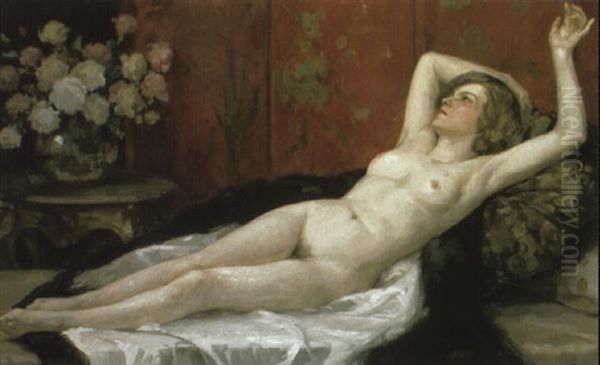 A Reclining Female Nude In An Interior - view 1